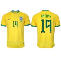 Billiga Brasilien Antony #19 Hemma fotbollskläder VM 2022 Kortärmad